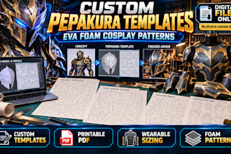create pepakura templates and eva foam cosplay armor patterns and templates