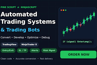 convert trading strategies into ninjascript, automate and optimize them