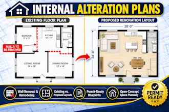 create internal alteration plans for residential remodeling