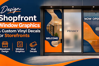 design modern shopfront window graphics and custom vinyl decals for storefronts