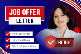 write job verification offer letter, acceptance letter, self employment letter