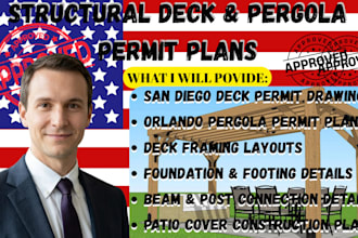 prepare san diego deck permit drawings and orlando structural pergola plans