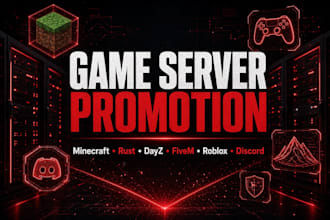 promote games for your minecraft rust dayz fivem roblox and discord servers
