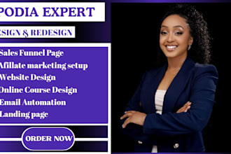 design your podia website and set up online courses