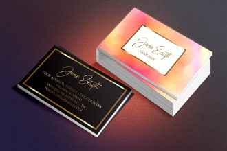 design stylish feminine watercolor business card