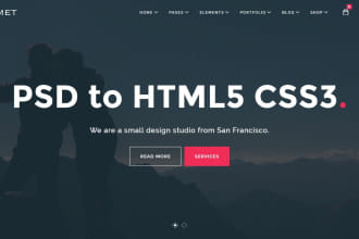 convert PSD to responsive HTML5 css3 website with bootstrap