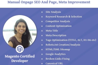 do manual onpage SEO and page, meta improvement