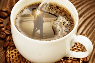 put your image into a cup of coffee