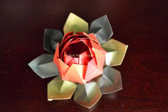 fold two origami lotus flower