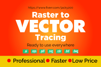 convert raster to vector tracing, dxf, svg, ai, eps, PDF