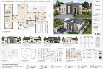 do architectural 2d floor plan, elevation, site plan, permit drawings in autocad