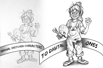 design digital sketch and line art illustration