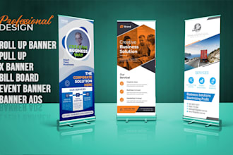 design a roll up banner, pull up, event banner, banner ads