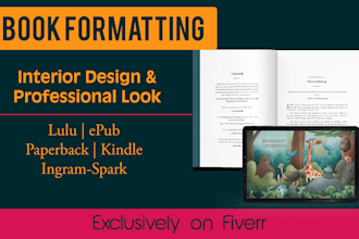 do interior design and format your book for ebook or paperback,