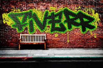 make a graffiti of your text on any wall or texture