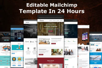 design a proficient editable mailchimp template in 12 hours