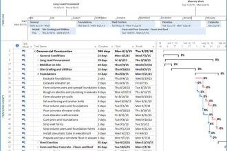create gantt chart and project plan with microsoft project or called ms project