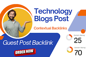 build contextual premium technology blogs post guest post backlinks for SEO