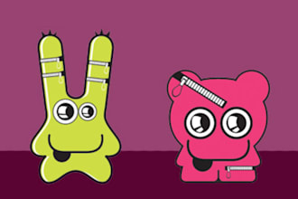 design impressive cute character for you just