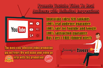 promote youtube video to real audience with unlimited impressions