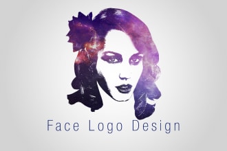 design an elegant face silhouette logo