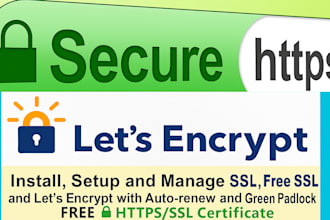 install and manage lets encrypt free SSL, auto renew with green padlock