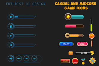 create awesome mobile games UI and icons