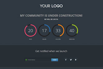 develop responsive coming soon and landing page