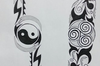 draw professional silhouette tattoo designs