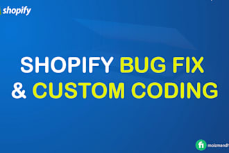 do shopify custom coding and fix bugs and errors