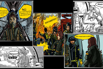 illustrate comic book in any style