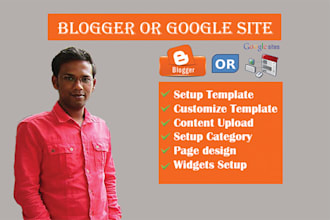 make a professional  blogspot blogger website or google site