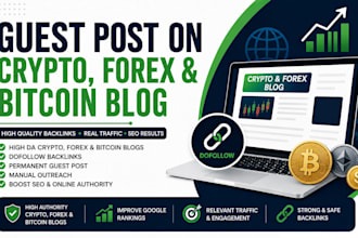 write and publish a guest post on a crypto, bitcoin and forex blog