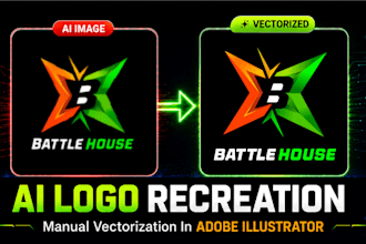 redesign and vectorize ai generated design for brand or business logo creation