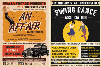 design retro flyers and posters