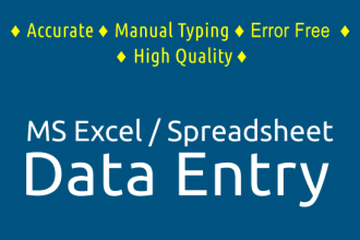 be your virtual assistant for excel, spreadsheet data entry