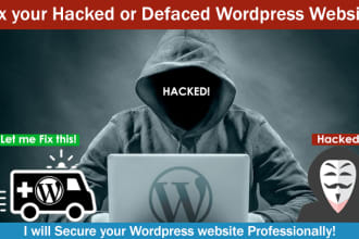 fix wordpress site hacked, defaced, error, issue