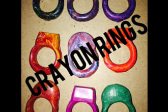 make 6 crayon rings with colors of your choice