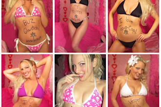 write anything on my stomach in a bikini