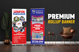 design amazing rollup, retractable, popup, or pullup banner