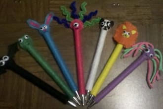 send you 2 crazy creature/animal ball point pens