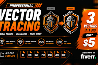 perfectly trace logo or image in vector