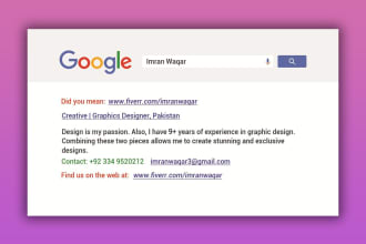do a google search business card design in 3 to 24 hours for you