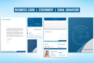 design unique stationery branding, email signature, business cards with qr code