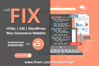 fix html, css, wordpress and wordpress woocommerce issues