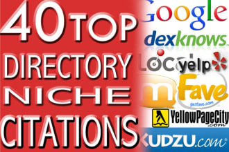 do 40 local business listings or local citations service for directories