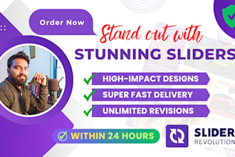 create or fix wordpress slider revolution, banner design expert