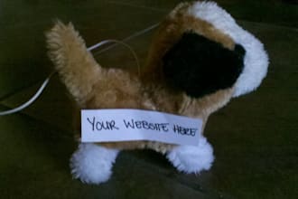put your website address or message on a little remote control puppy