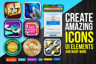 design amazing app icon or UI elements