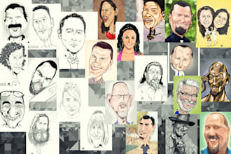 draw a first class professional portrait caricature